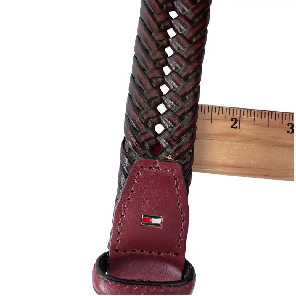 Tommy Hilfiger Braided Belt Faux Leather in Brown Woven Casual Classic Men's 38W